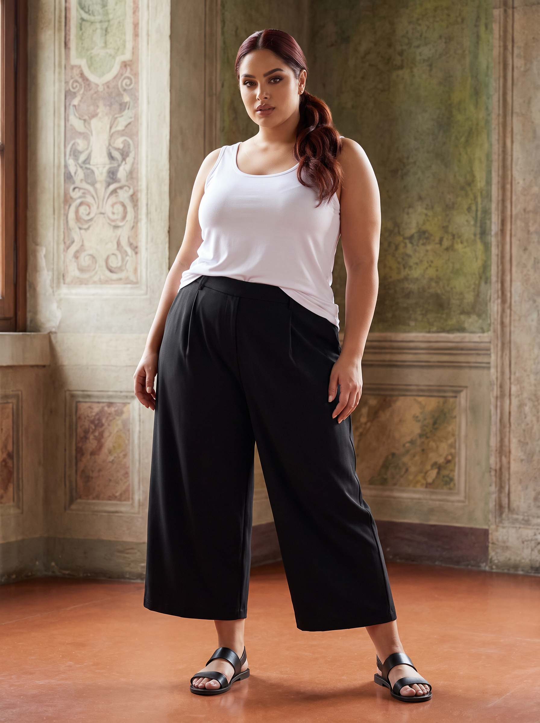 ΚΑΛΟΚΑΙΡΙΝΟ ΠΛΕΚΤΟ ΠΑΝΤΕΛΟΝΙ PLUS SIZE ΜΕ ΕΛΑΣΤΙΚΗ ΜΕΣΗ