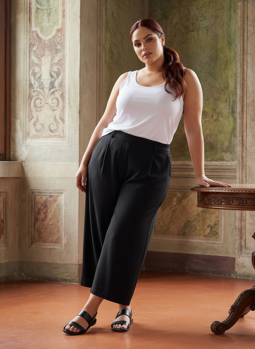 ΚΑΛΟΚΑΙΡΙΝΟ ΠΛΕΚΤΟ ΠΑΝΤΕΛΟΝΙ PLUS SIZE ΜΕ ΕΛΑΣΤΙΚΗ ΜΕΣΗ