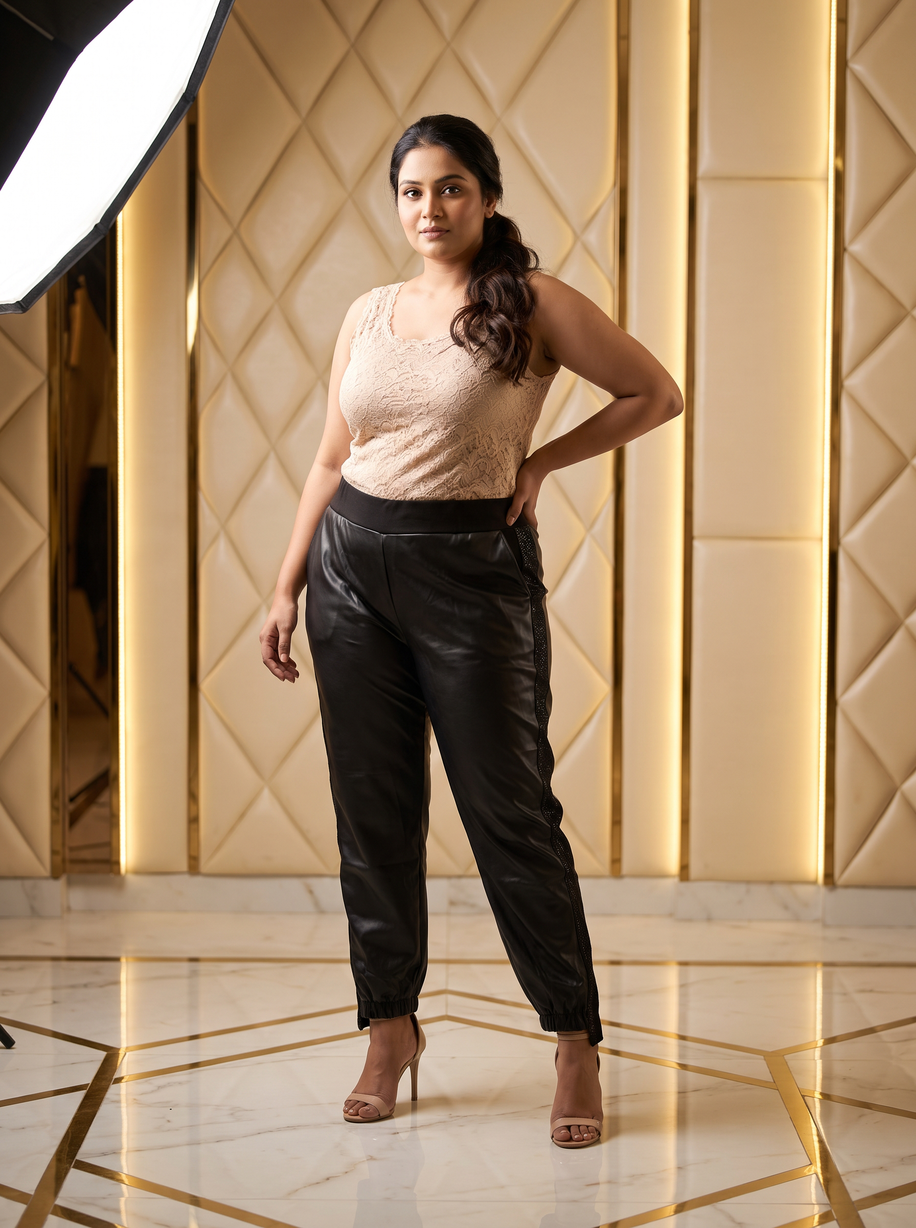 ΜΟΝΤΕΡΝΟ PLUS SIZE ΠΑΝΤΕΛΟΝΙ ΑΠΟ ΔΕΡΜΑΤΙΝΗ ΚΑΙ ΕΛΑΣΤΙΚΟ ΖΕΡΣΕΪ