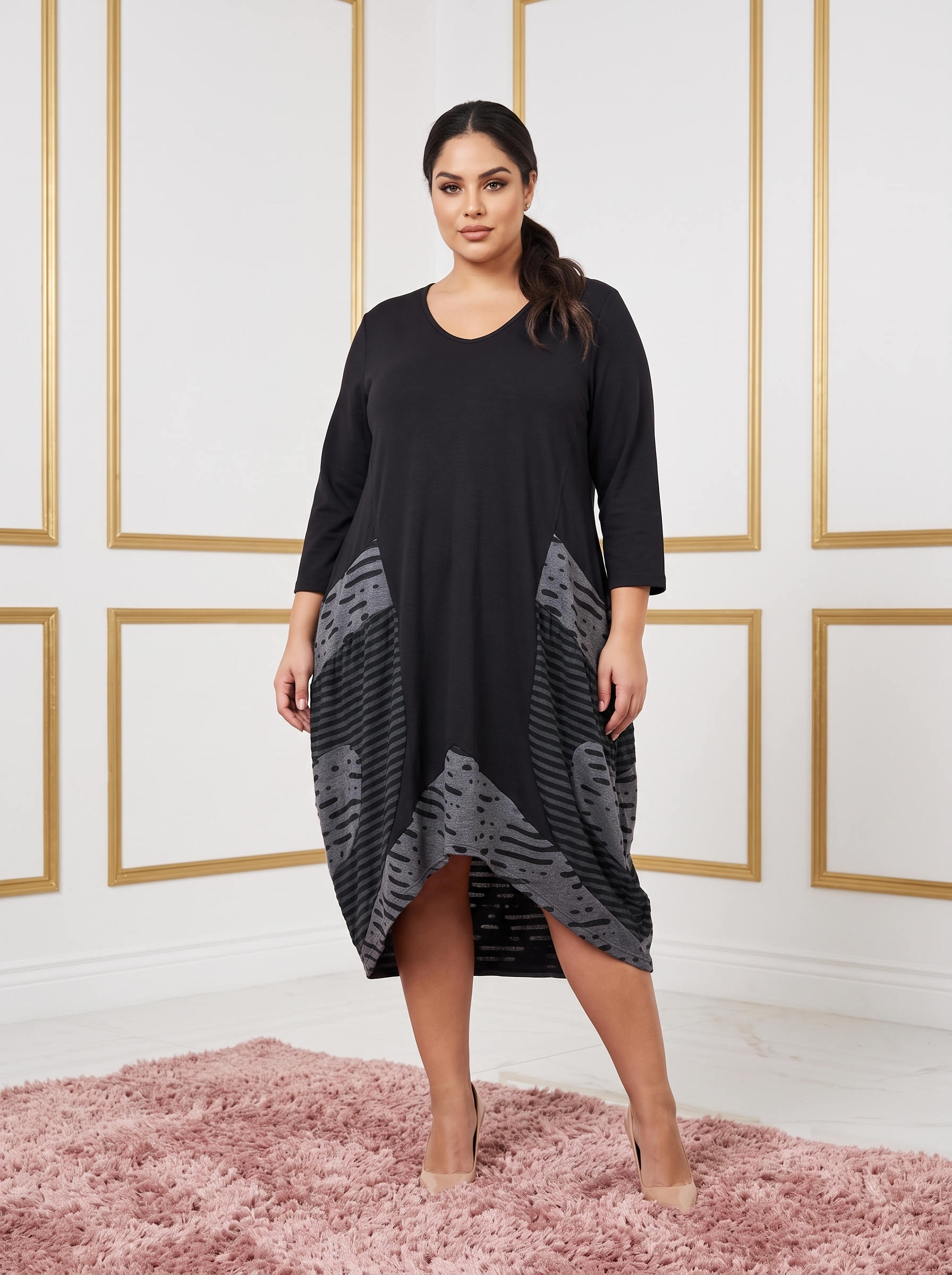 ΕΝΤΥΠΩΣΙΑΚΟ ΦΟΡΕΜΑ ΜΕ ΜΟΝΤΕΡΝΑ ΕΜΦΑΝΙΣΗ PLUS SIZE