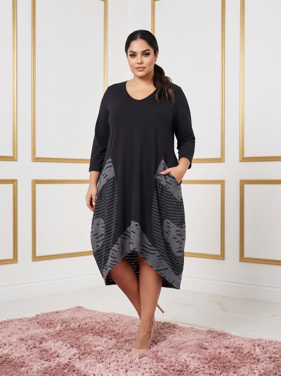 ΕΝΤΥΠΩΣΙΑΚΟ ΦΟΡΕΜΑ ΜΕ ΜΟΝΤΕΡΝΑ ΕΜΦΑΝΙΣΗ PLUS SIZE