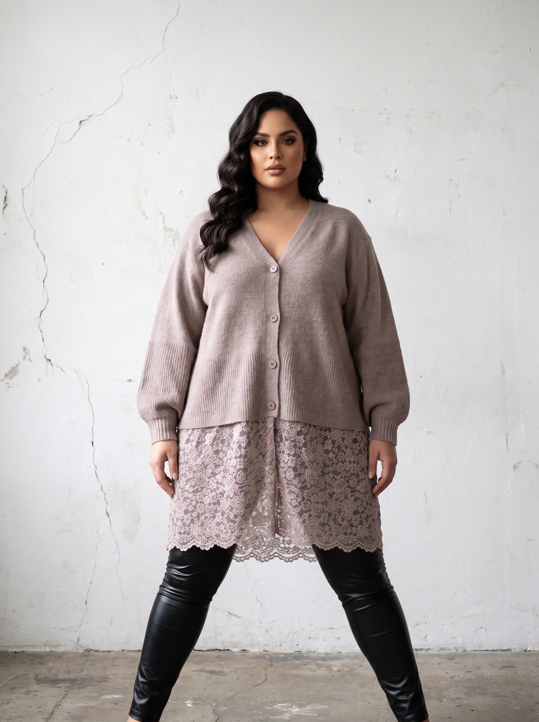ΜΟΝΤΕΡΝΗ PLUS SIZE ΖΑΚΕΤΑ ΣΕ ΧΡΩΜΑ ΠΟΥΔΡΑΣ ΜΕ ΔΙΑΚΡΙΤΙΚΗ ΔΑΝΤΕΛΑ – ΤΡΕΝΤΙ ΜΟΝΤΕΛΟ