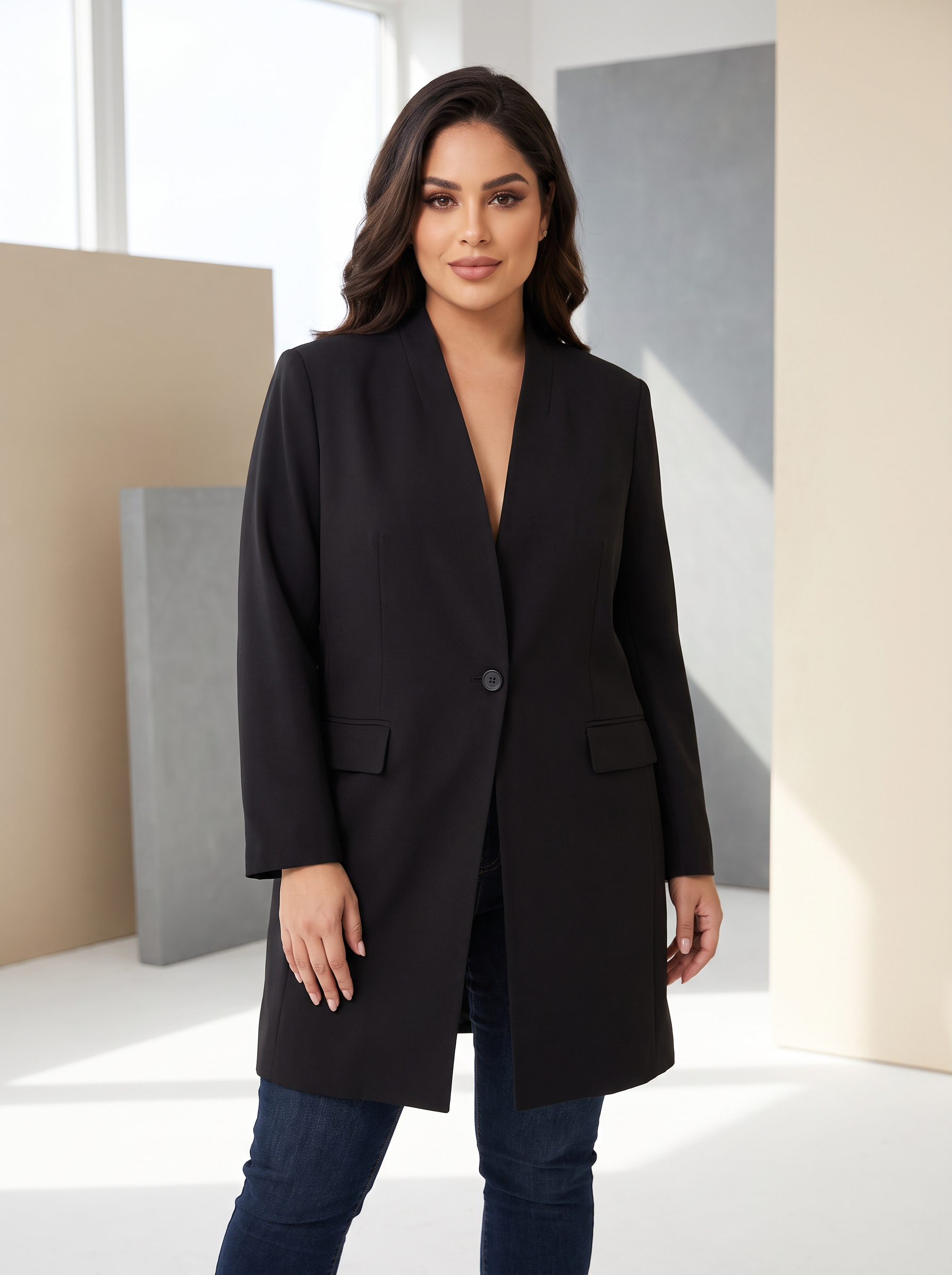 ΚΟΜΨΟ ΕΦΑΡΜΟΣΤΟ ΣΑΚΑΚΙ ΣΕ ΜΑΥΡΟ ΧΡΩΜΑ PLUS SIZE