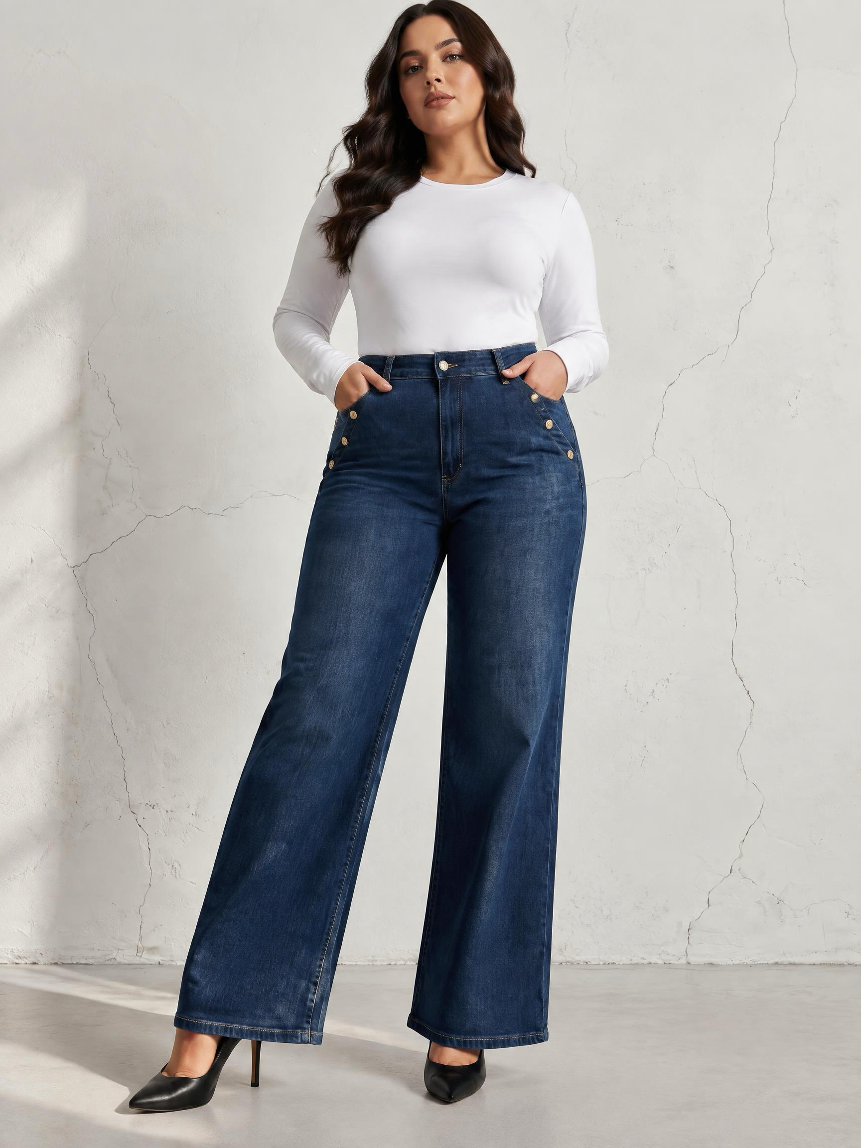 ΤΖΙΝ ΣΕ ΣΚΟΥΡΟ DENIM ΜΕ ΦΑΡΔΙΑ ΓΡΑΜΜΗ ΣΕ ΜΕΓΑΛΑ ΜΕΓΕΘΗ