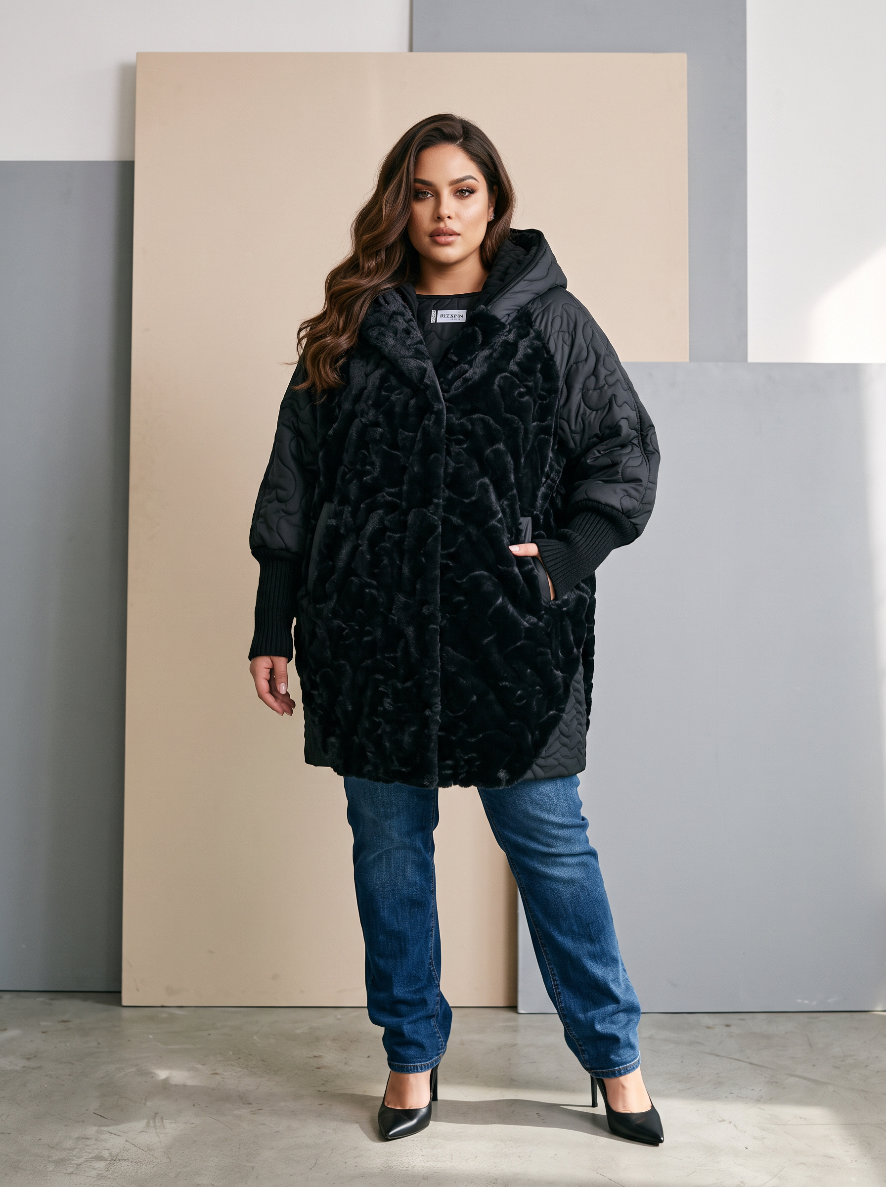 ΧΕΙΜΕΡΙΝΟ DESIGNER ΜΠΟΥΦΑΝ ΜΕ ΛΕΠΤΟΜΕΡΕΙΕΣ ΑΠΟ ΧΝΟΥΔΩΤΟ ΥΛΙΚΟ