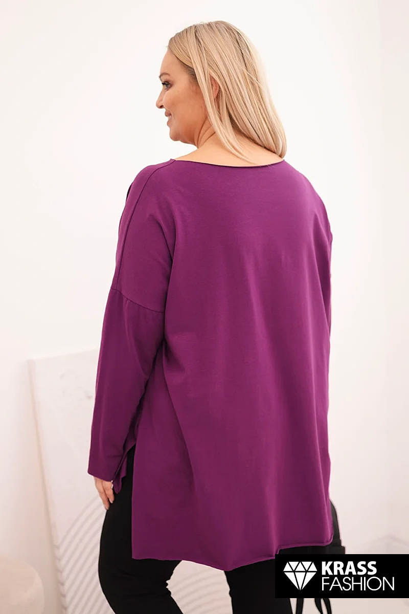 PLUS SIZE ΤΟΥΝΙΚΑ ΣΕ ΜΠΟΡΝΤΟ ΧΡΩΜΑ ΜΕ ΑΣΥΜΜΕΤΡΗ ΓΡΑΜΜΗ