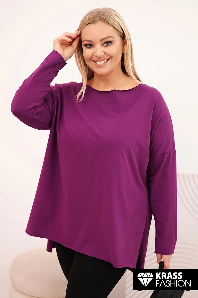 PLUS SIZE ΤΟΥΝΙΚΑ ΣΕ ΜΠΟΡΝΤΟ ΧΡΩΜΑ ΜΕ ΑΣΥΜΜΕΤΡΗ ΓΡΑΜΜΗ
