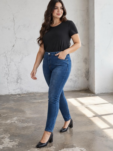 ΕΛΑΣΤΙΚΟ SLIM ΤΖΙΝ ΣΕ ΣΚΟΥΡΟ ΜΠΛΕ DENIM