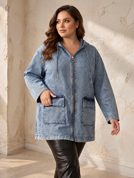 ΜΟΝΤΕΡΝΟ ΤΖΙΝ ΜΠΟΥΦΑΝ ΣΕ ΑΝΟΙΧΤΟ DENIM ΣΕ ΜΕΓΑΛΑ ΜΕΓΕΘΗ