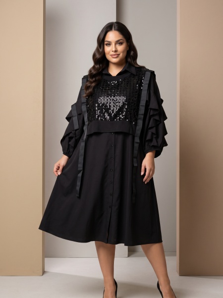 DESIGNER ΦΟΡΕΜΑ BLACK PLUS SIZE